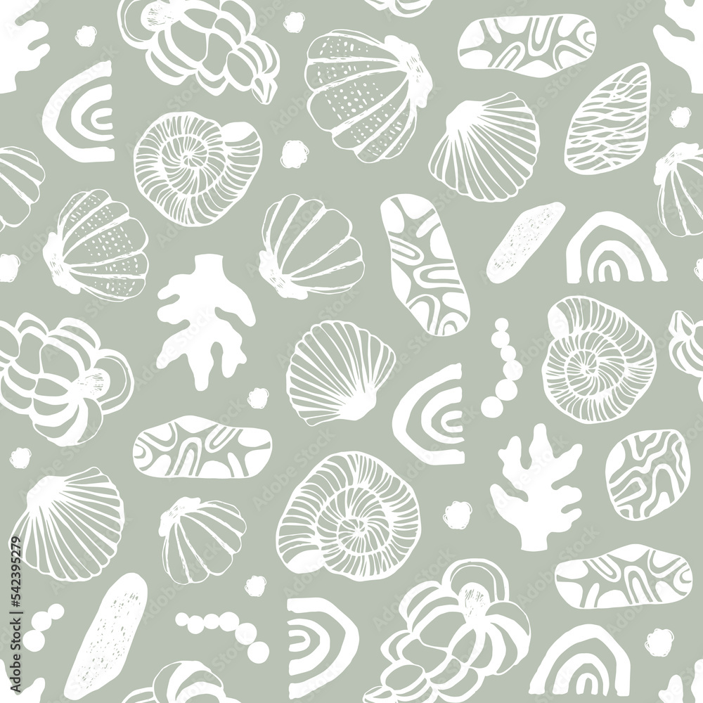 Seamless pattern with seashells. Vector background. Seamless pattern with seashells. Vector background.