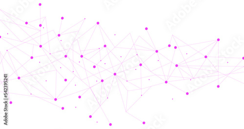 Pink network. Abstract connection on white background. Network technology background with dots and lines for desktop. Ai background. Abstract concept. Line background, network technology vector
