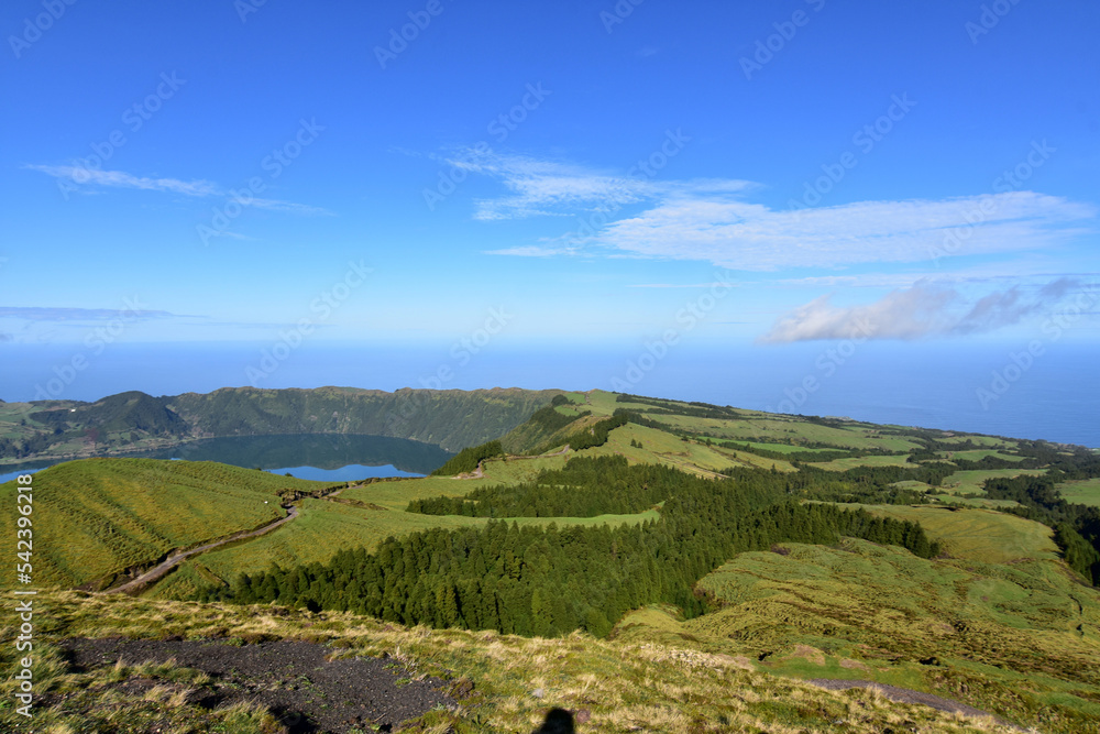 Aerial View of Sete Cidades Lakes in the Azores
