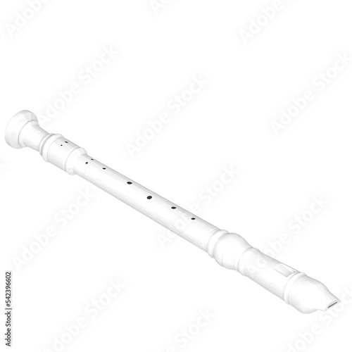 3d rendering illustration of a recorder flute