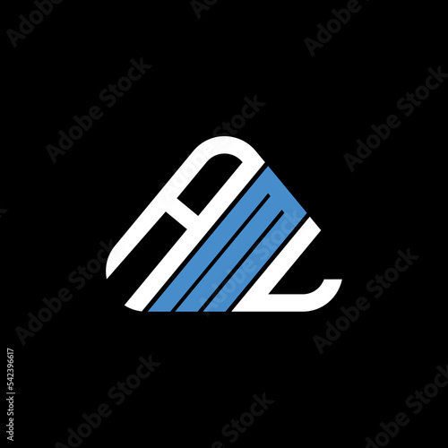 AML letter logo creative design with vector graphic, AML simple and modern logo in round triangle shape.