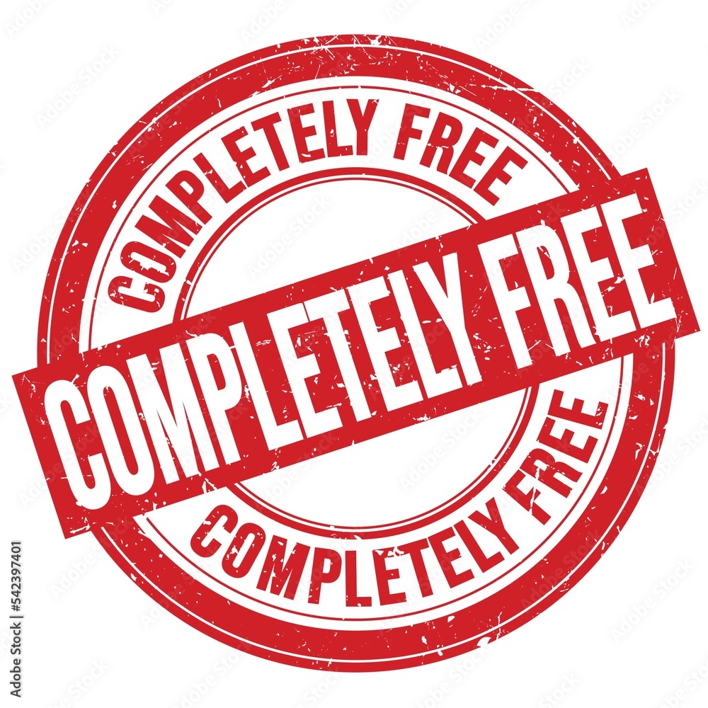 COMPLETELY FREE text written on red round stamp sign COMPLETELY FREE text written on red round stamp sign