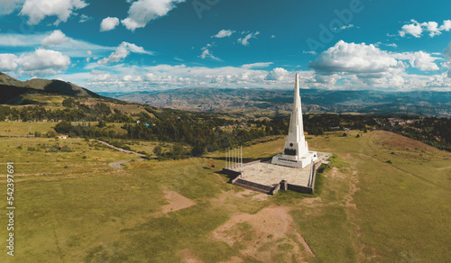 Quinoa, Ayacucho, 2022. Commemorative obelisk in La Pampa de Ayacucho remembering the Battle, Peru. photo