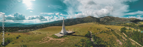 Quinoa, Ayacucho, 2022. Commemorative obelisk in La Pampa de Ayacucho remembering the Battle, Peru.