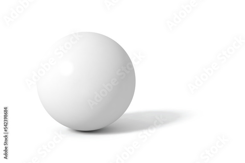 White matt sphere, PNG isolated on transparent background 