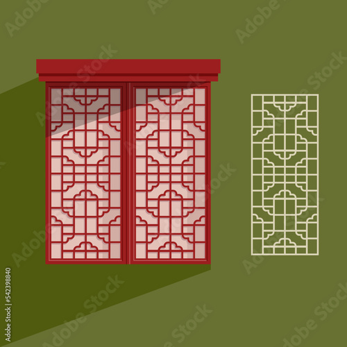 chinese windows illustration 007  ,vector , eps , jpg