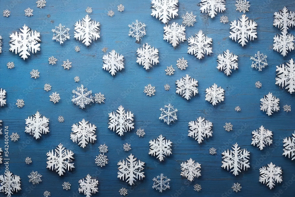 snowflakes on blue background snowflakes on blue background