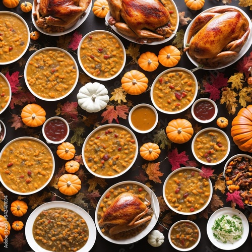 A Magnificent Thanksgiving Turkey Feast, Made by AI