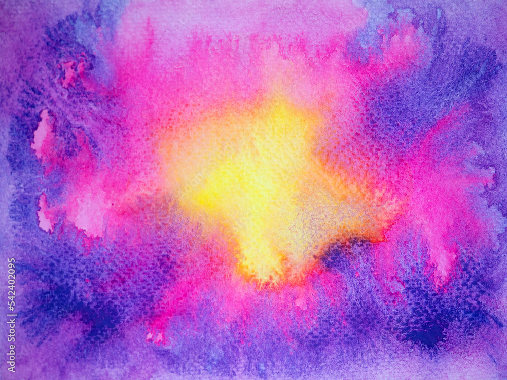 Sahasrara Crown Chakra violet purple color reiki mind spiritual health healing holistic energy watercolor painting art illustration design universe abstract background galaxy space rainbow texture