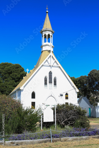 St John's Lutheran church (built 1889) in Minyip, Victoria, Australia.Silo Art Trail © Kathryn