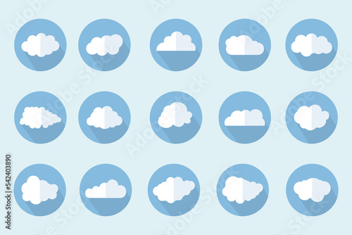 Clouds icon set. Cloud icons for cloud computing web and app. Vector design.