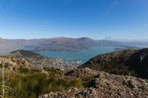 Day view of Lyttelton Harbour, Christchurch, New Zealand.