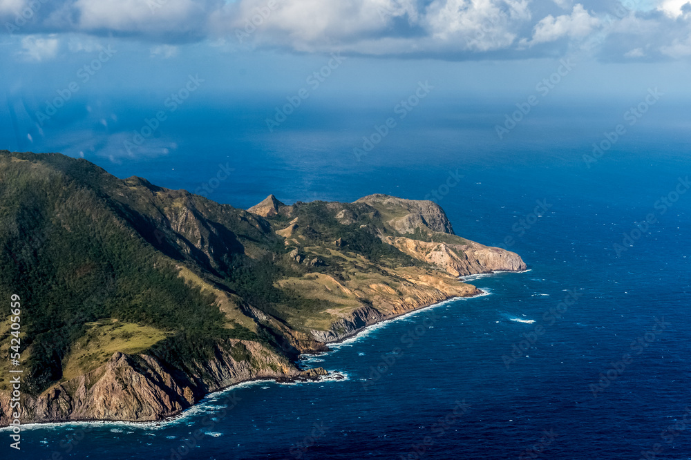 View of abandoned island Montserrat, Caribbean