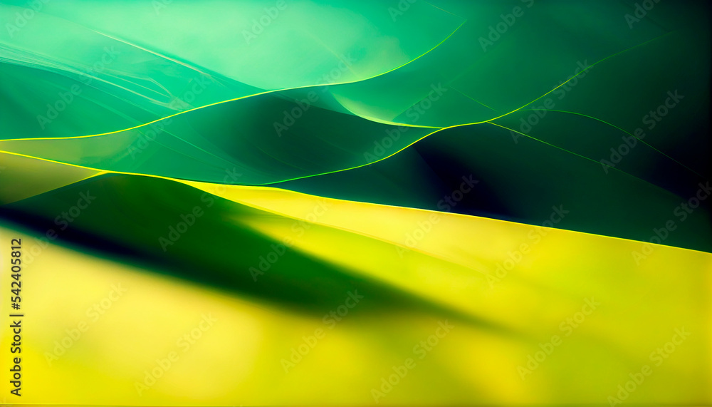 Abstraction resembles a landscape. Ahead is a yellow background, like a clearing, in the background are smooth green mountains. Abstraction resembles a landscape. Ahead is a yellow background, like a clearing, in the background are smooth green mountains.