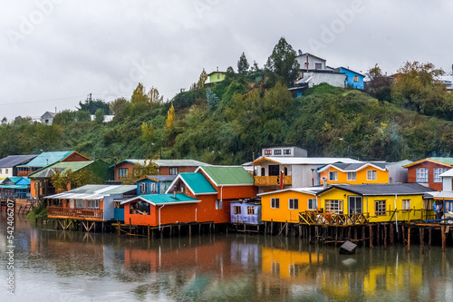 Nature and outdoors of Chile South America. Castro capital of the island of Chiloe photo