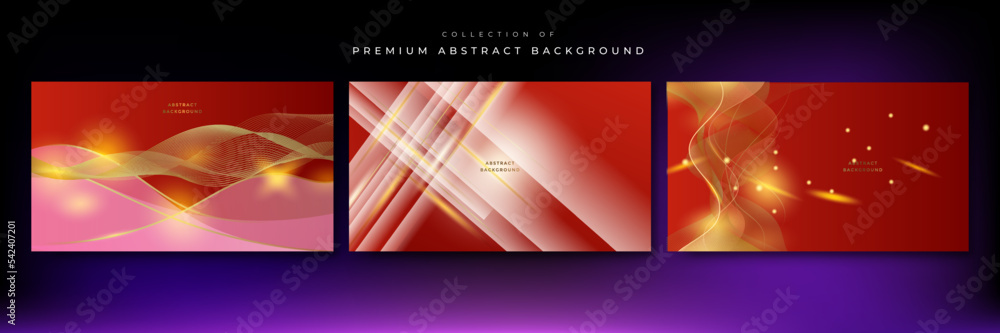 Red luxury background with golden line, diagonal line element and glitter light effect decoration Red luxury background with golden line, diagonal line element and glitter light effect decoration