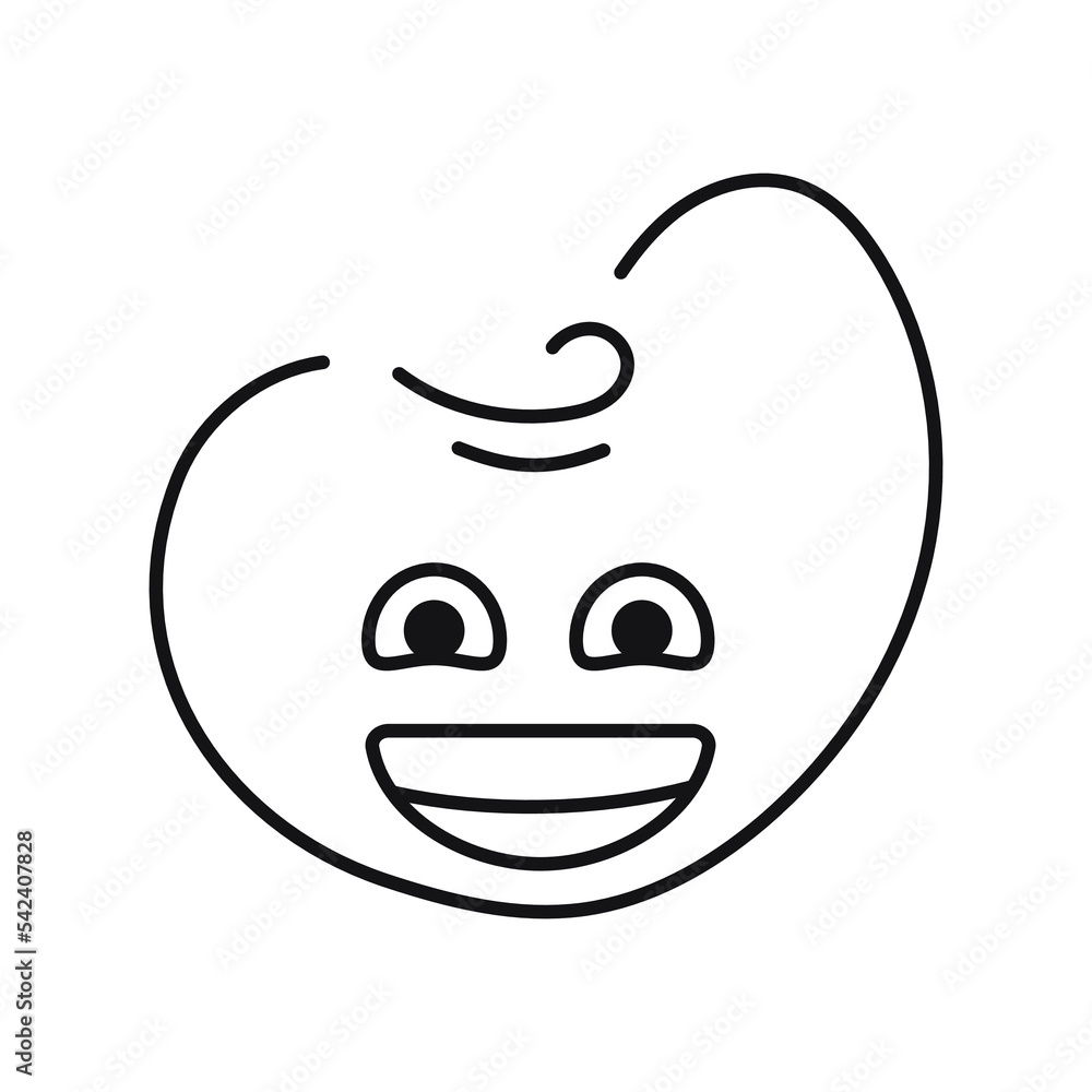 Happy green character color line icon. Mascot of emotions. Happy green character color line icon. Mascot of emotions.