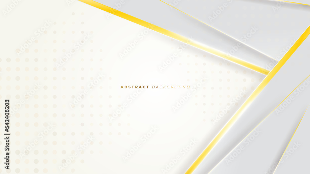 Abstract white and gold shapes background Abstract white and gold shapes background