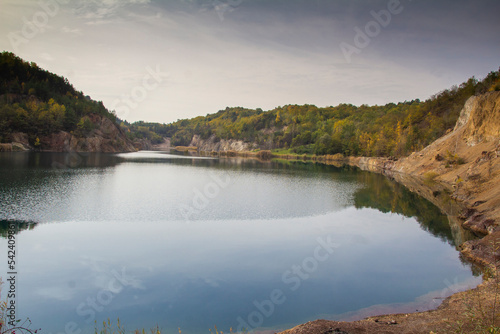 Mine lake at Rudabanya, Hungary photo