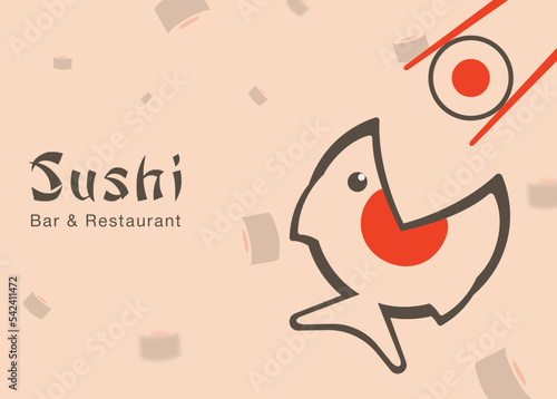 Japanese food Sushi vector illustration banner