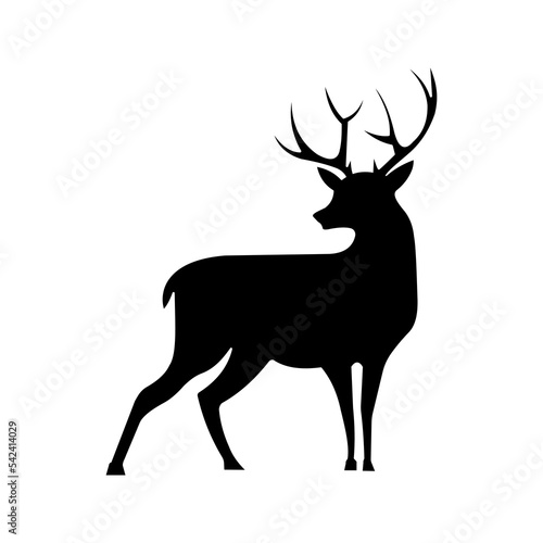 Deer flat line icon. Vector thin sign of reindeer, wild animal. Outline illustration for zoo color editable © anisa