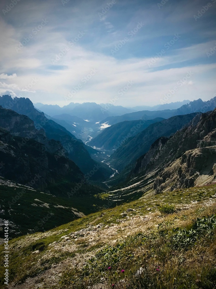 Breathtaking scene of the mountain gorge landscape, vertical