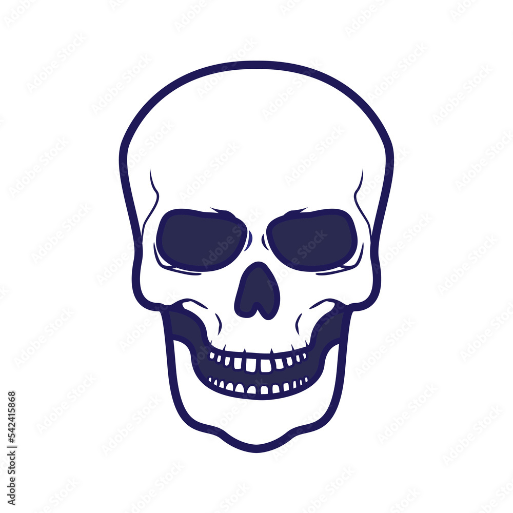 Human skull illustration vector design