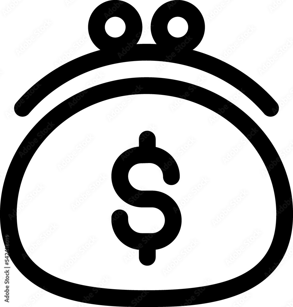 Purse line vector icon