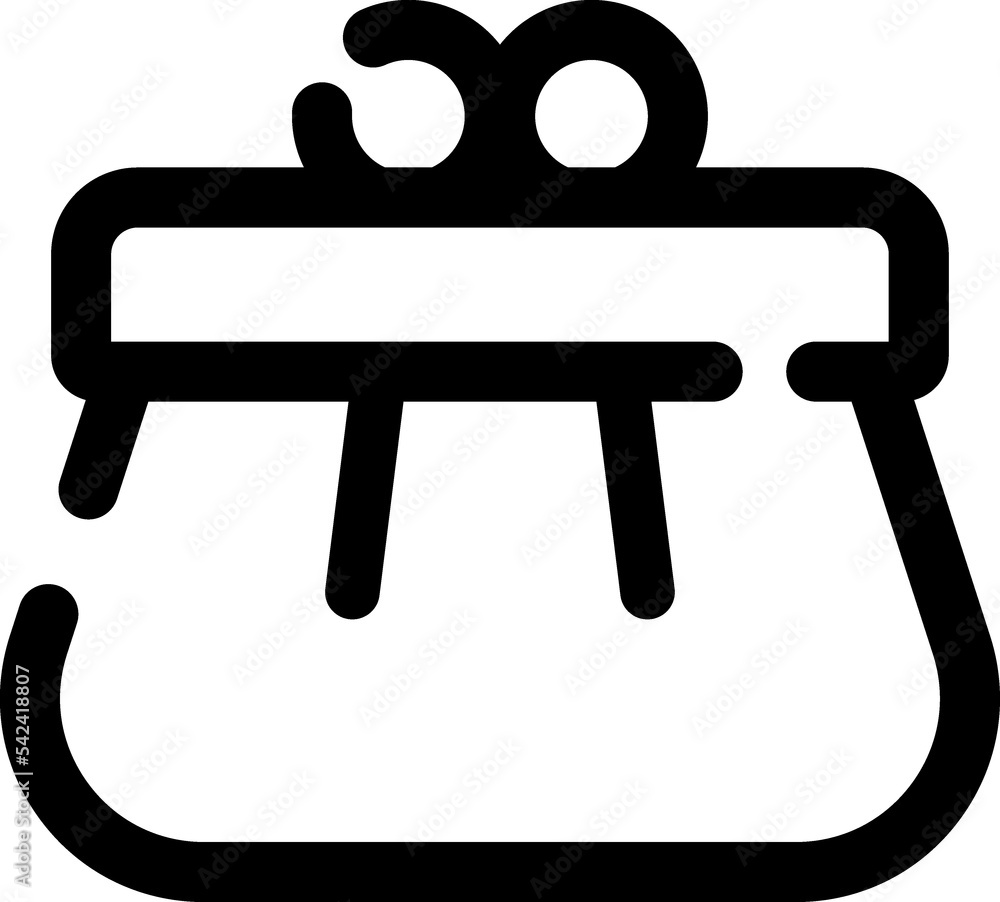 Purse line vector icon