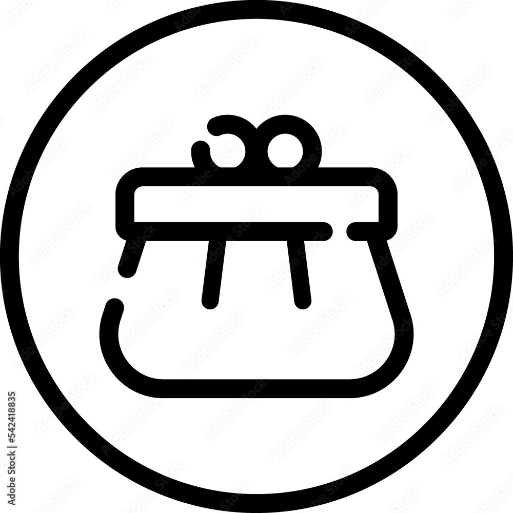 Purse line vector icon Purse line vector icon