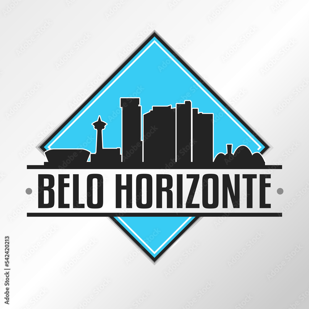 Belo Horizonte, State of Minas Gerais, Brazil Skyline Logo. Adventure Landscape Design Vector City Illustration Vector illustration.