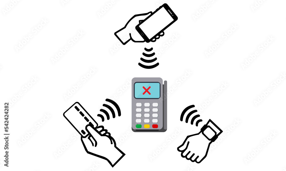 NFC payment using a smartphone icon set. collection of nfc technology icons set eps10 NFC payment using a smartphone icon set. collection of nfc technology icons set eps10