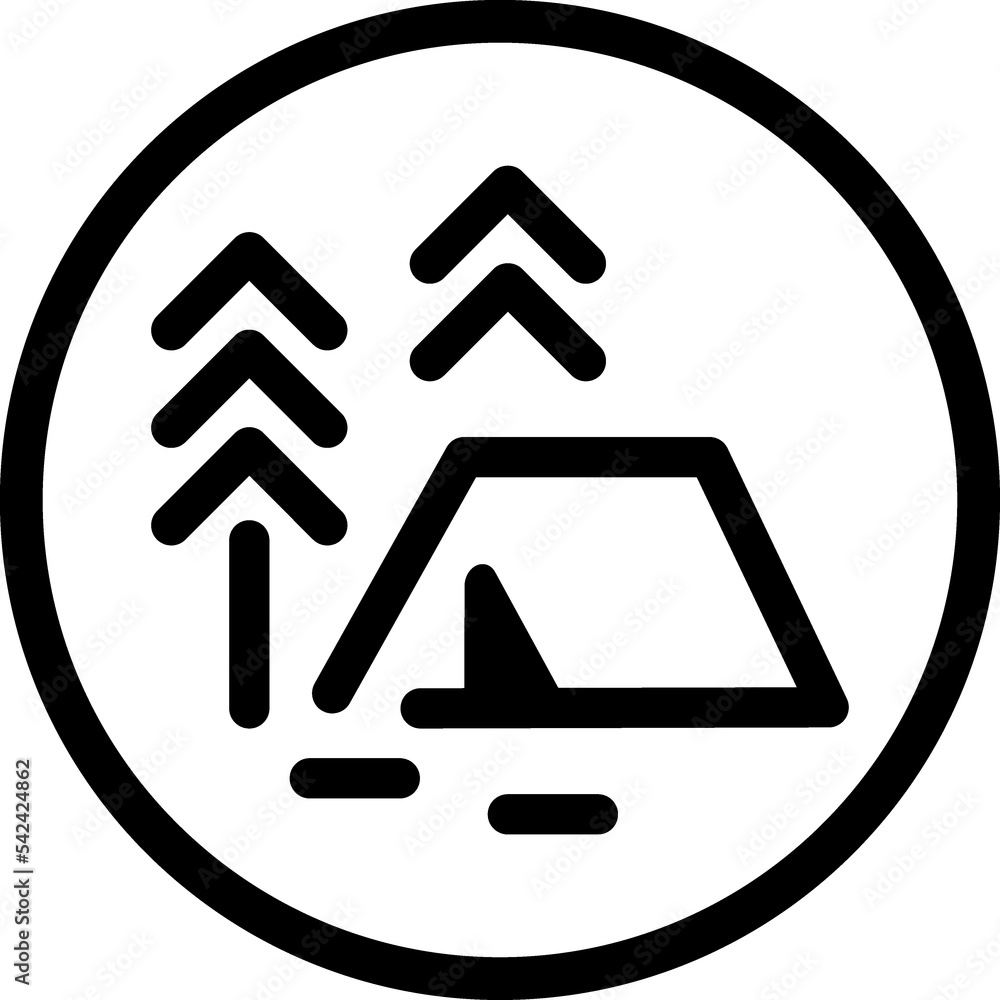 Camping tent line icon Camping tent line icon