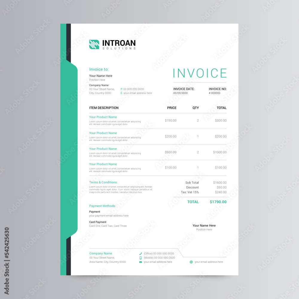 Clean and Modern Invoice Template Clean and Modern Invoice Template