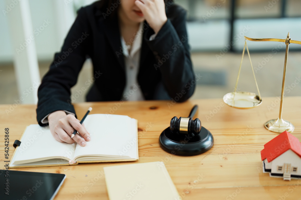 Portrait of a beautiful Asian lawyer studying a lawsuit for a client before going to court Portrait of a beautiful Asian lawyer studying a lawsuit for a client before going to court