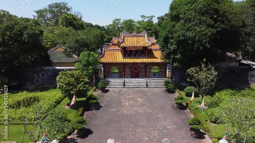 Majestic Mausoleum of Emperor Minh Mang tomb aerial photo
