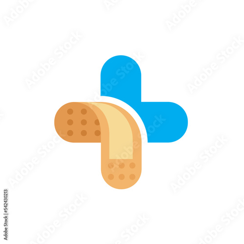 bandage plaster medical cross icon vector concept design