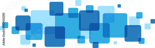 Obraz na plátně Overlapping blue squares banner on transparent background
