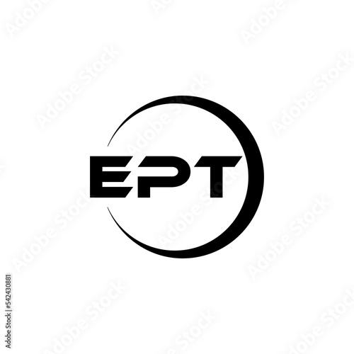 EPT letter logo design with white background in illustrator, cube logo, vector logo, modern alphabet font overlap style. calligraphy designs for logo, Poster, Invitation, etc.