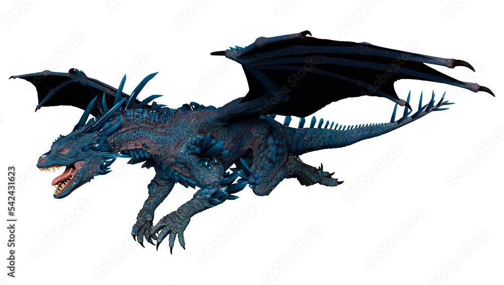 Fototapeta premium 3D Rendering Fairy Tale Dragon on White