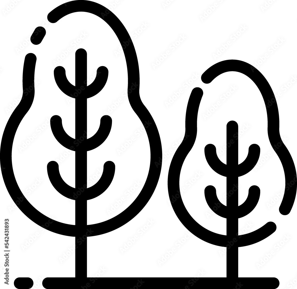 Tree, park, forest line symbol Tree, park, forest line symbol