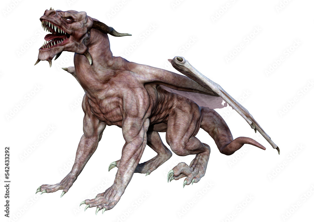 Fototapeta premium 3D Rendering Fairy Tale Dragon on White