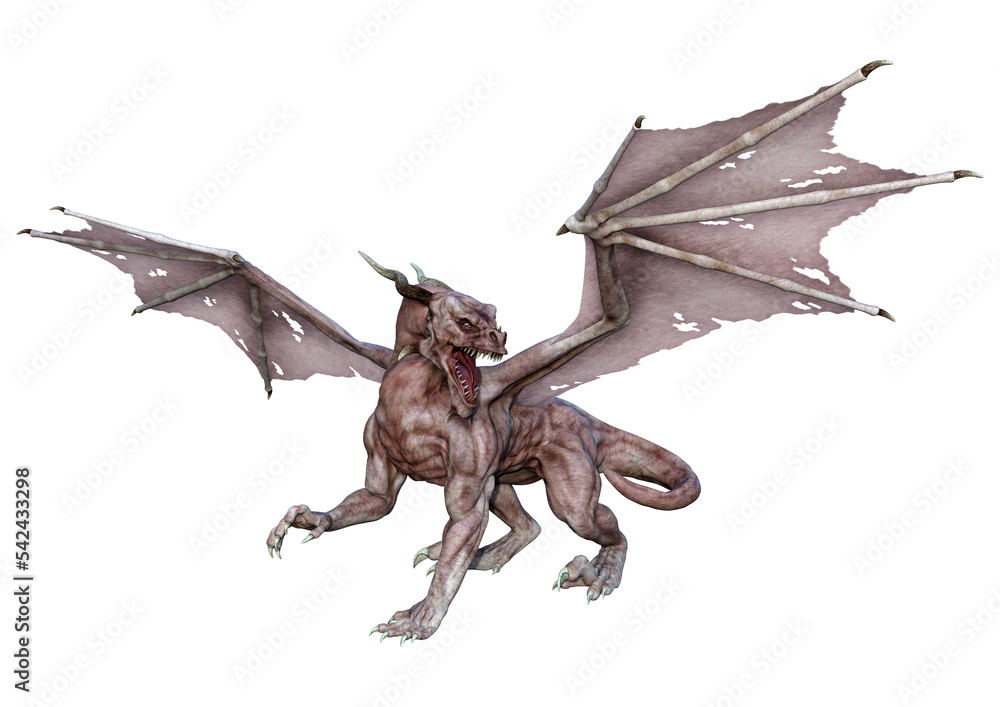 3D Rendering Fairy Tale Dragon on White 3D Rendering Fairy Tale Dragon on White