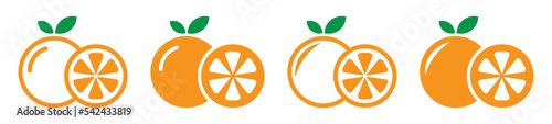 Orange fruit icon. Mandarin orange icon, vector illustration