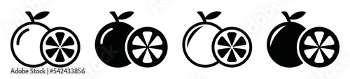 Orange fruit icon. Mandarin orange icon, vector illustration