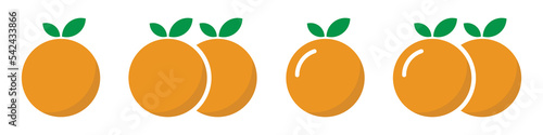 Orange fruit icon. Mandarin orange icon, vector illustration