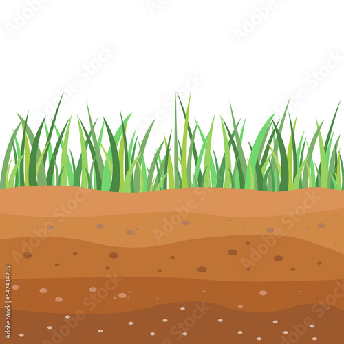 Soil layer infographics, earth texture horizon, subsoil land and underground, vector cross section. Geology soil layer and ground structure diagram with organic topsoil, weathered rock and bedrock