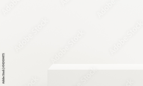 Wallpaper Mural Minimalist white 3d podium scene. abstract white geometry shape background. Minimal cosmetic background for product presentation. 3d rendering. Torontodigital.ca