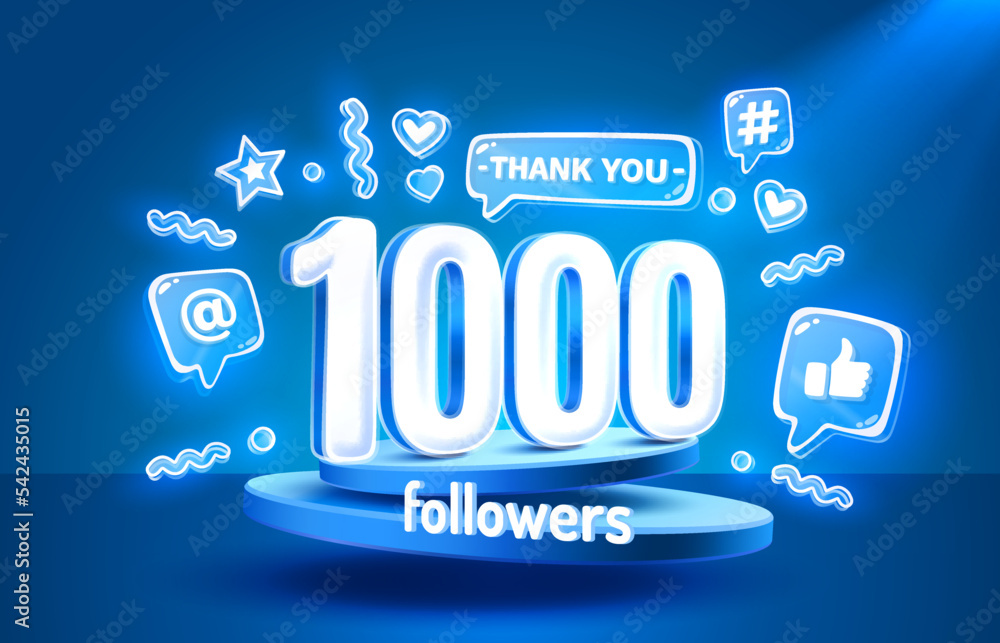 © hobbitfoot - Thank you 1000 followers, peoples online social group, happy banner celebrate, Vector © hobbitfoot - Thank you 1000 followers, peoples online social group, happy banner celebrate, Vector