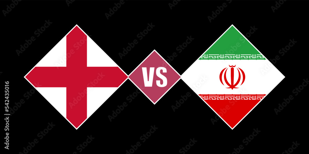 England vs Iran flag concept. Vector illustration. England vs Iran flag concept. Vector illustration.